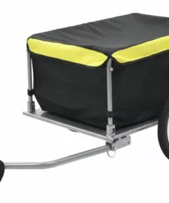 VidaXL Remorque à Enfant - Remorque De Bicyclette Noir Et Jaune 65 Kg