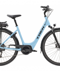 Vélo De Ville Électrique Trek Verve+ 2 Lowstep Bosch 300wh Shimano Altus 9V Azure