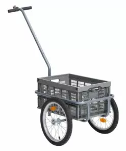 VidaXL Remorque De Vélo Avec Boîte De Transport Pliable 50L Gris 50 Kg