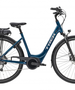Vélo De Ville Électrique Trek Verve+ 1 Lowstep Shimano Altus 8V 400Wh Bleu Auqatic 2023